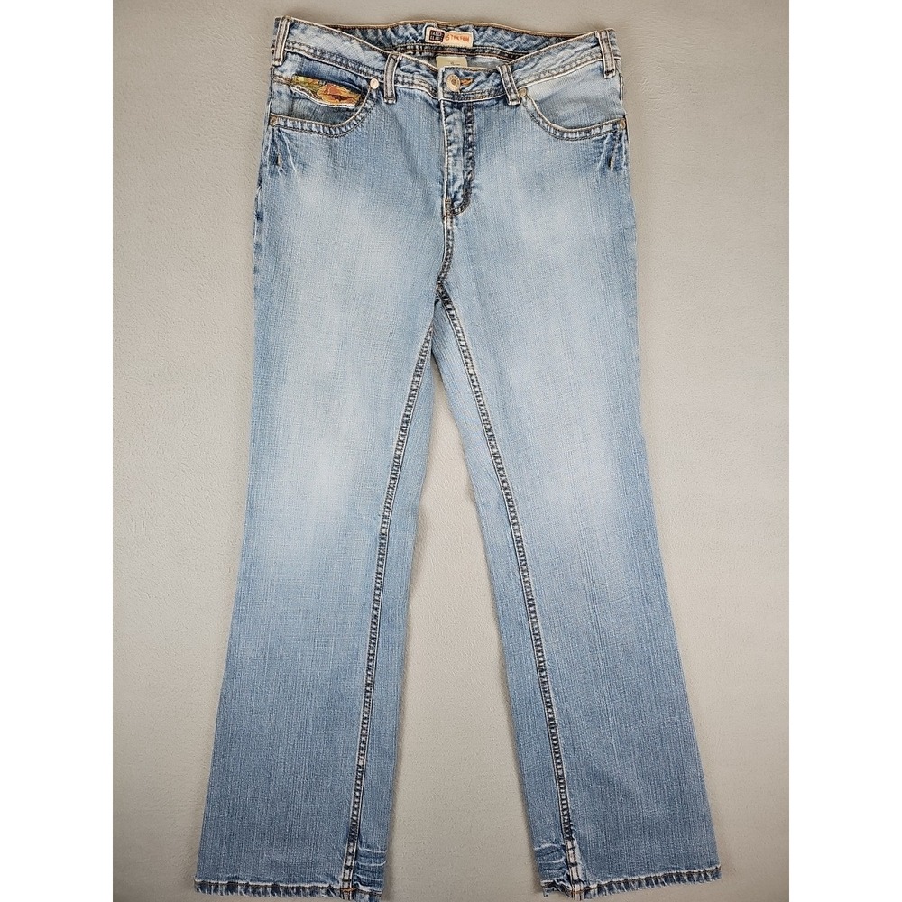 Faded Glory Jeans Women's 10 30x30 Floral Pockets‎ Denim Stretch Bootcut Y2K YTG